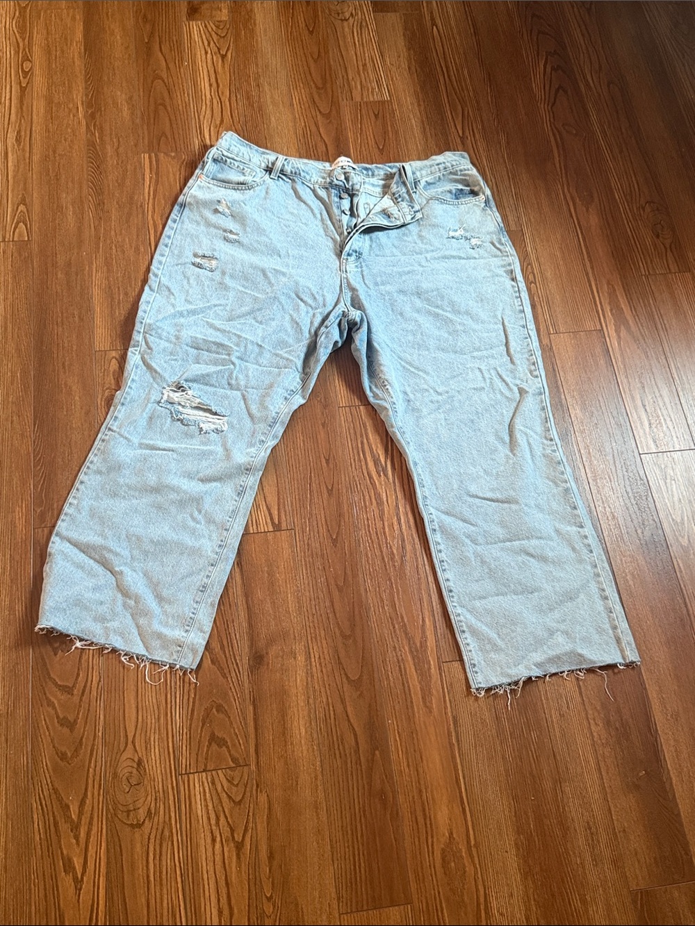 Classic Light Blue Women's Distressed Jeans